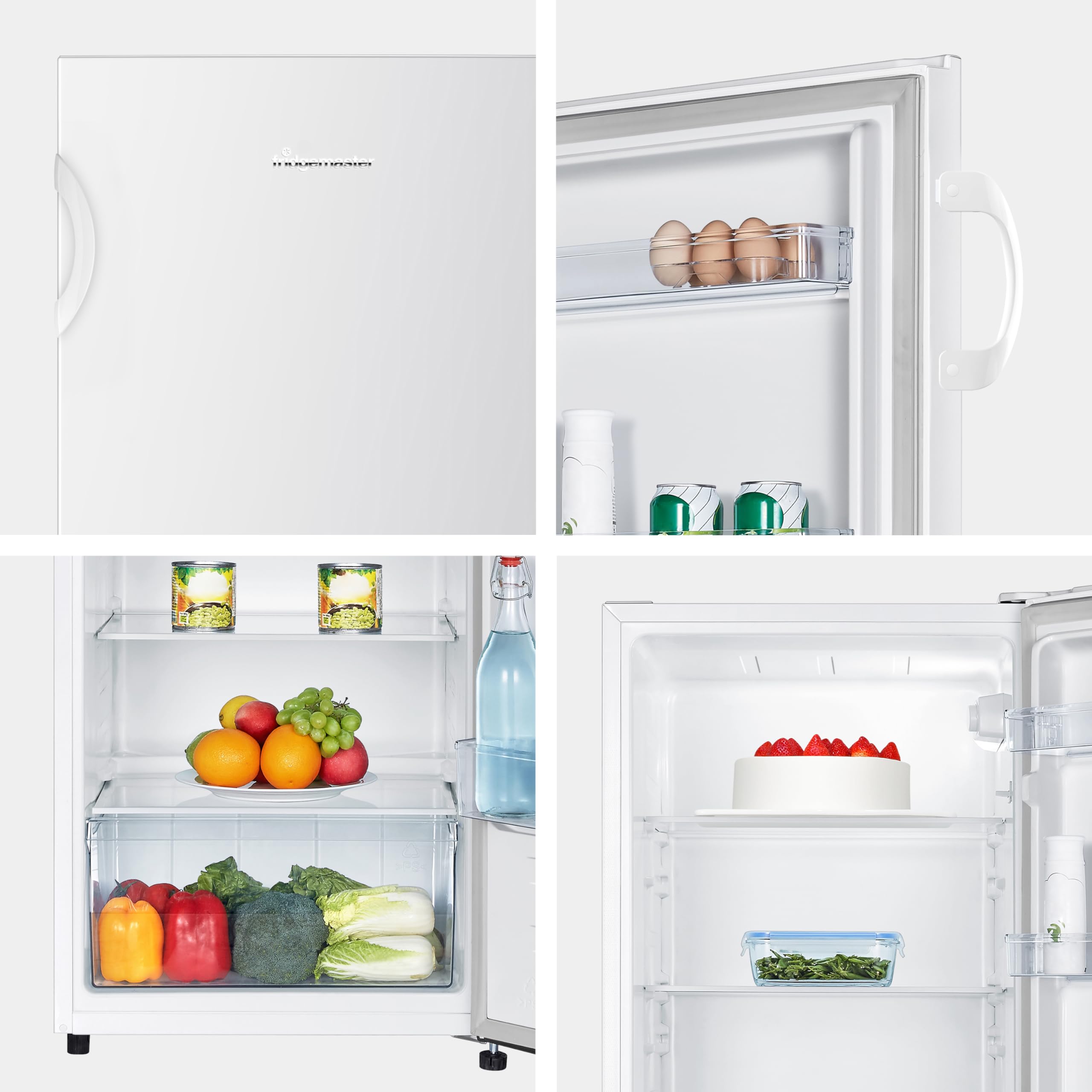 Fridgemaster MTL55242E Freestanding Upright Larder Fridge, Reversible Door, 242 Litre, 55cm Width, White, E Rated — view 4