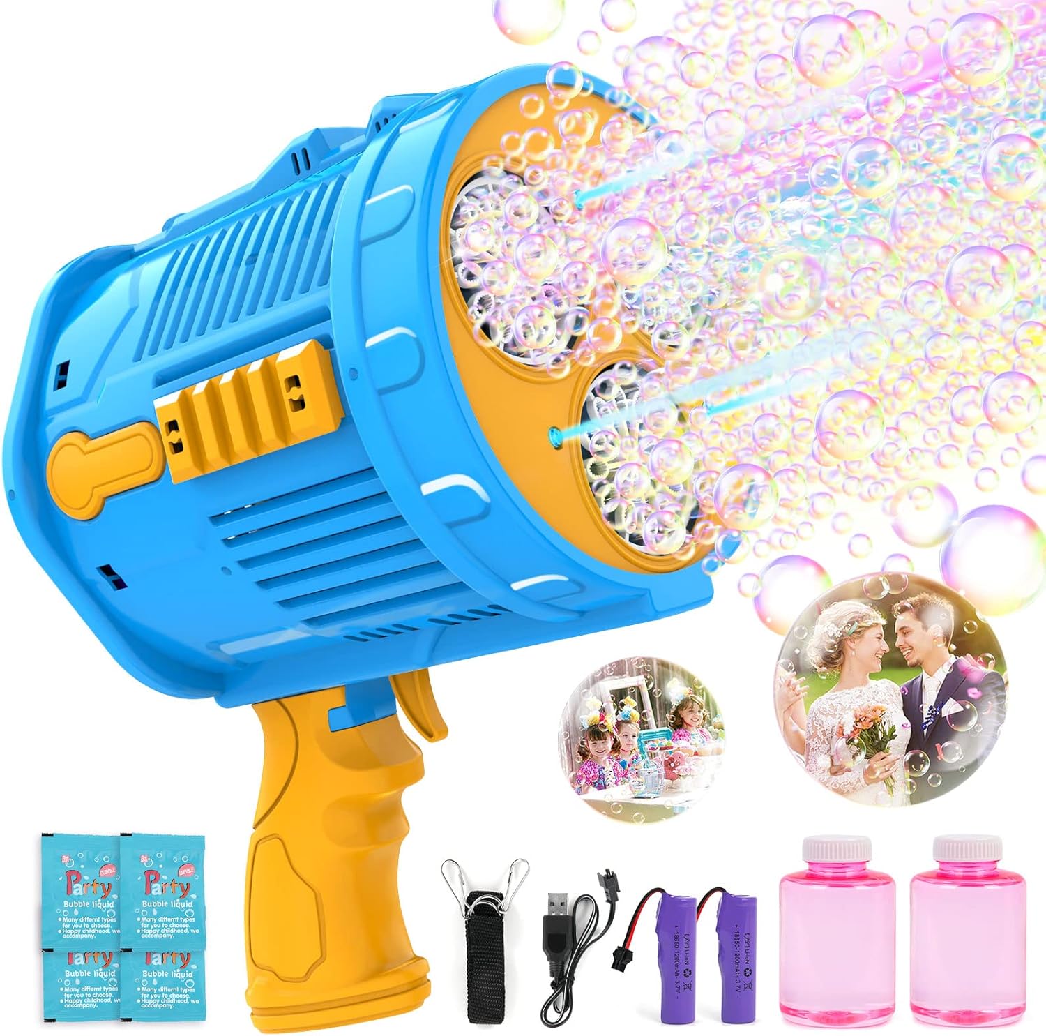 36 Holes Bubble Machine Gun with Lights, Watifisa Automatic