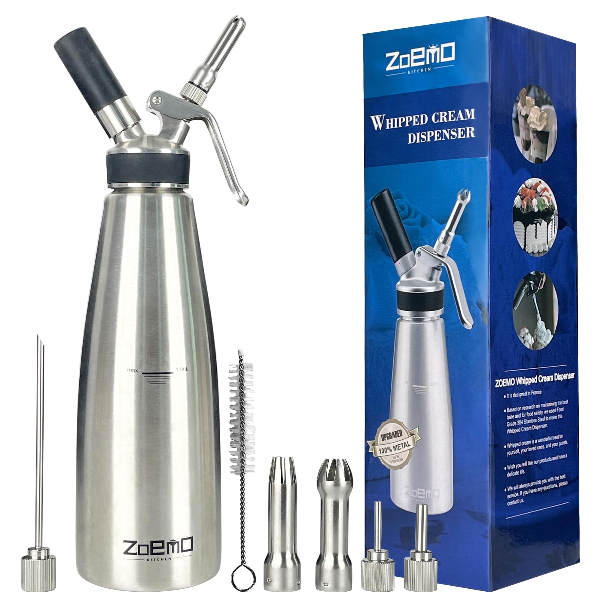 Amazon.com: All Metal Steel Whipped Cream Dispenser 1 Quart