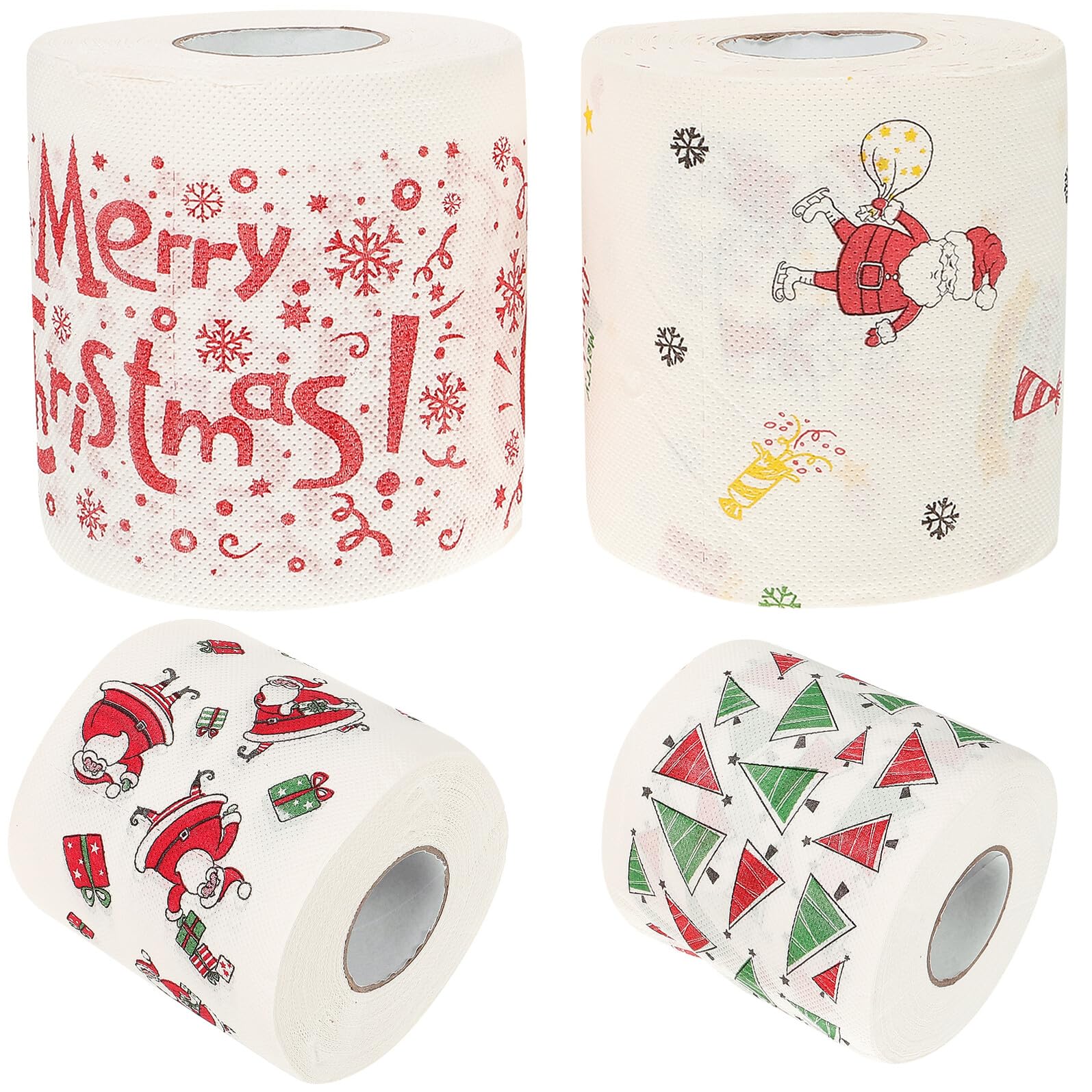 Papel higiénico navideño para decorar tu baño estas fiestas con un diseño alegre de 4 rollos