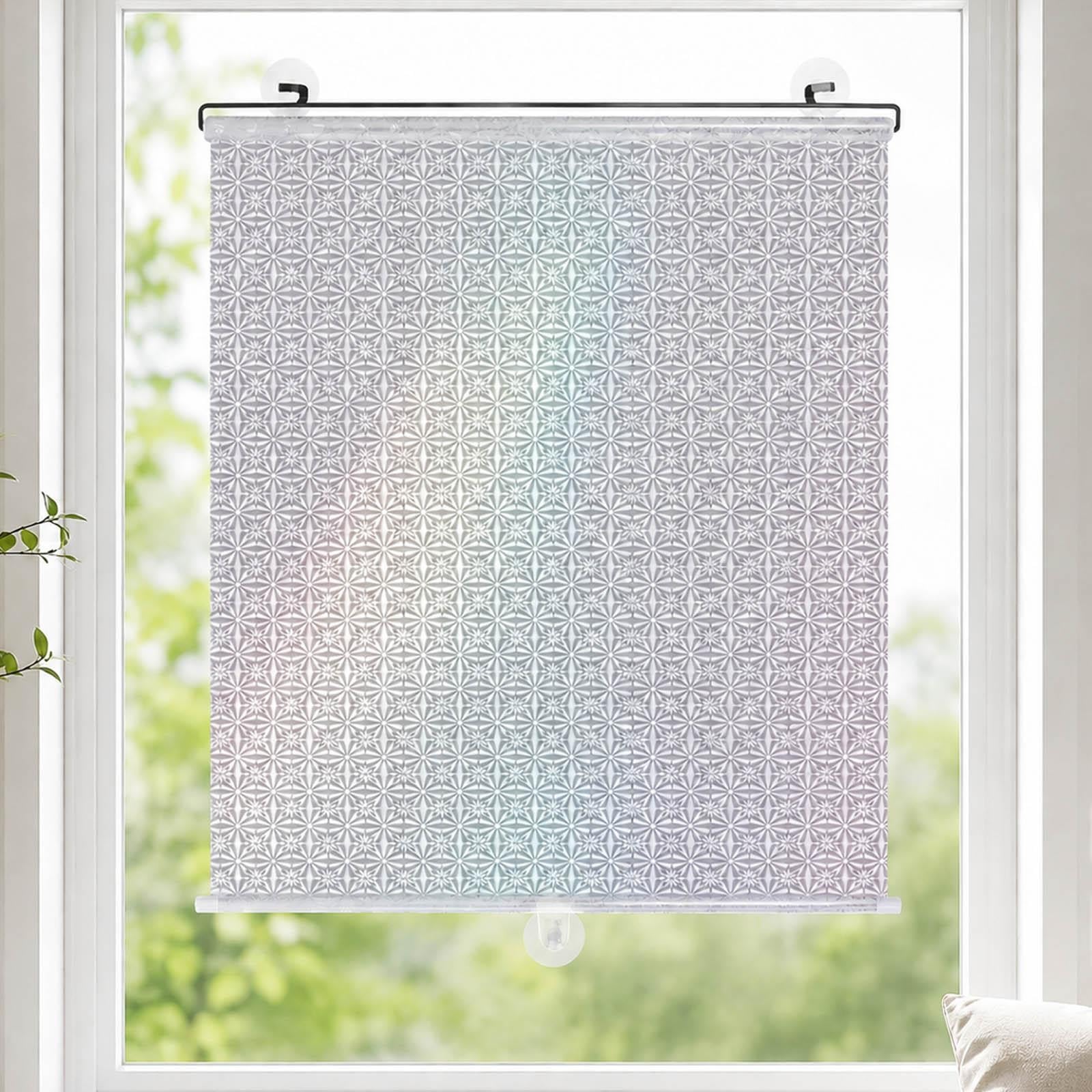 Schermo Riflettente per Finestre, Tende Retrattili con Ventose Senza Forare, Filtro Luce e Privacy Rimovibile per Cameretta Cucina Veranda Camper Van Porta Finestra(W 75 x 180 cm)
