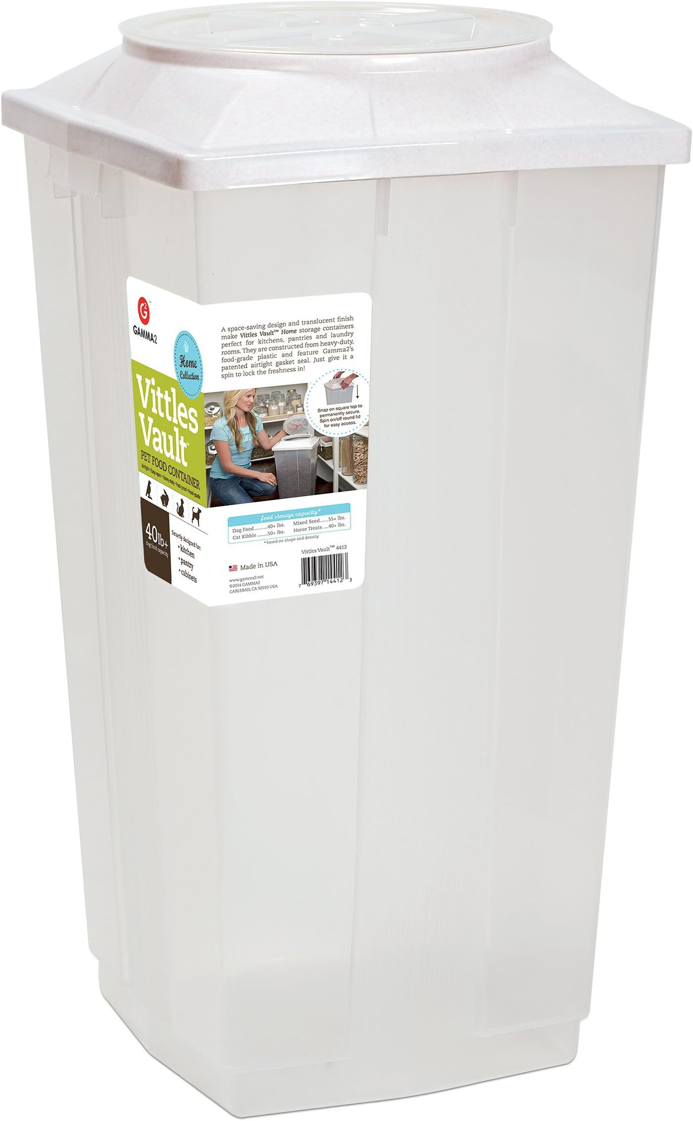 GAMMA2 Vittles Vault 10 lb Airtight Bucket Container for Food Storage, Food Grade and BPA Free