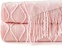 Vista 311 de inhand Knitted Throw Blankets for Couch and Bed, Soft Cozy Knit Blanket with Tassel, Black Lightweight Decorative Blankets and Throws, Farmhouse