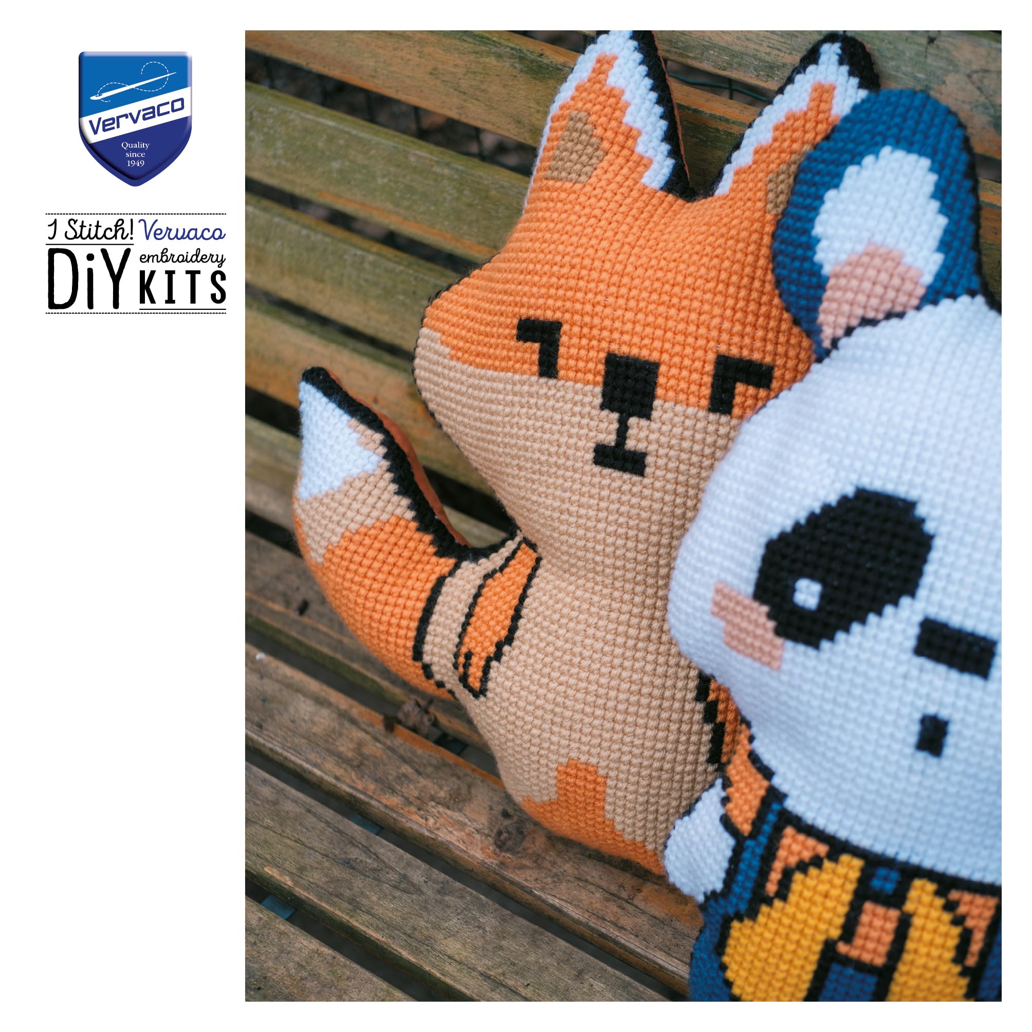 VERVACO Zestaw do Haftu Krzyżykowego Poduszka z Tyłem PANDA Kanwa z Nadrukiem 36 x 53 cm Gruba Włóczka Akrylowa Zrób to Sam Dekoracja Domu DIY Cross Stitch Kit