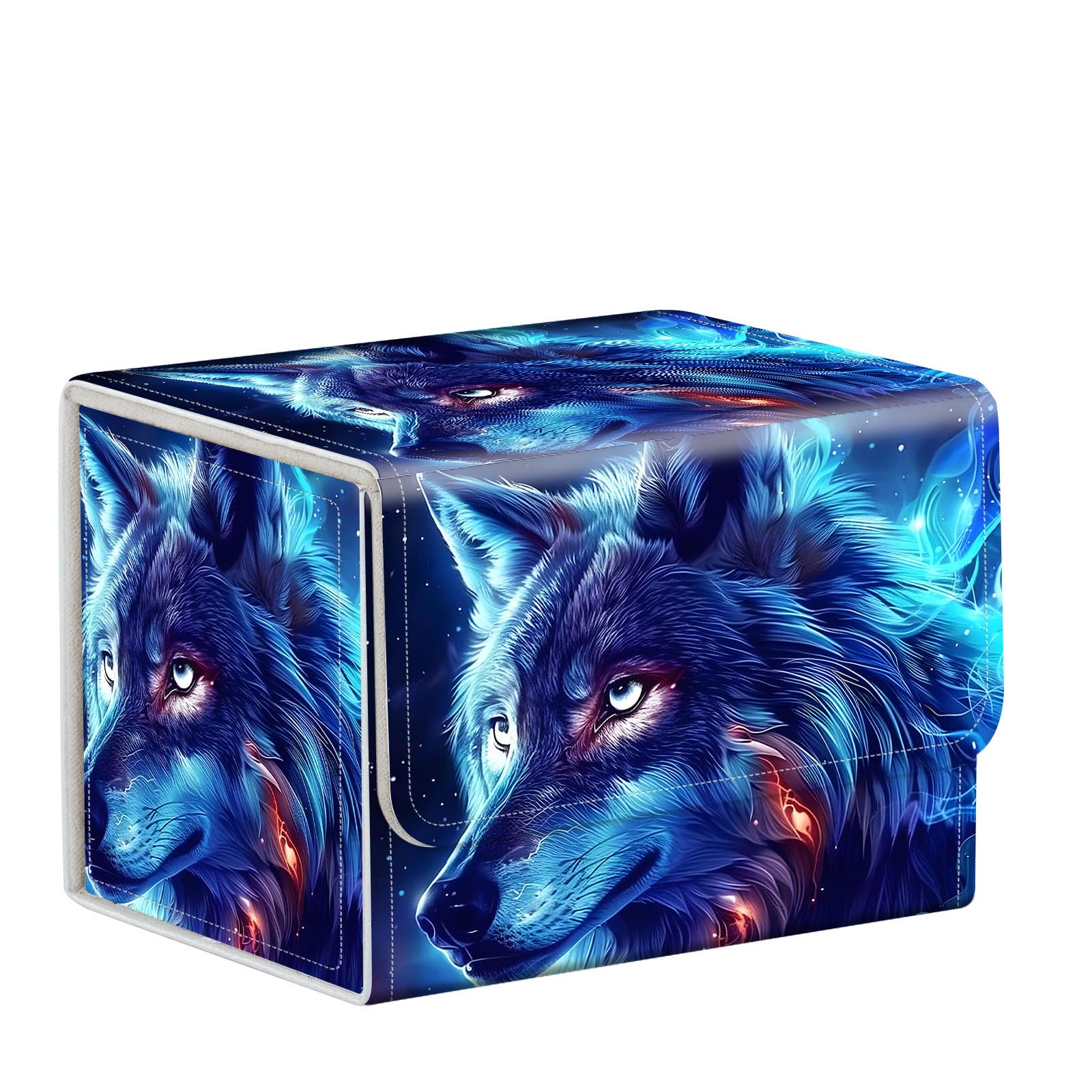 ETLKJVBL for MTG Card Storage Solution, Blue Wolf for MTG Card Box and Commander Decks, High Capacity Anime Card Sleeves for Mtg Deck Box, Designed Specifically for Mtg Players