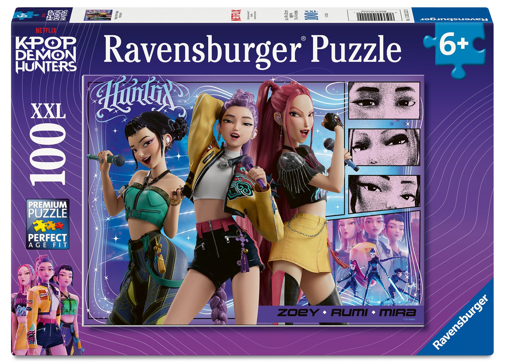 Ravensburger - KPOP Demon Hunters 100 XXL Pezzi, Puzzle 6 Años O Más, Regalo Niño 6 Años O Más De 100 Piezas, Rompecabezas Niños De 49x36cm, Ravensburger Puzzle