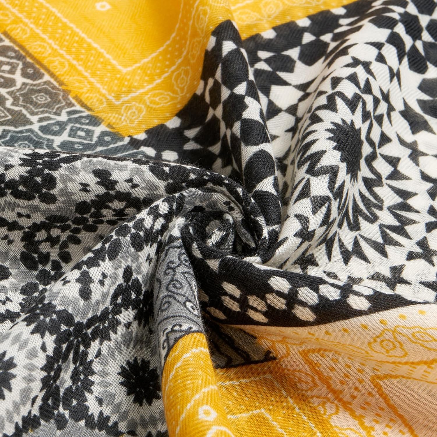 Lightweight Scarves Floral Cotton Scarf for Women Fashion Shawl Wraps Thin Fall Winter Neck Scarves - Image 3