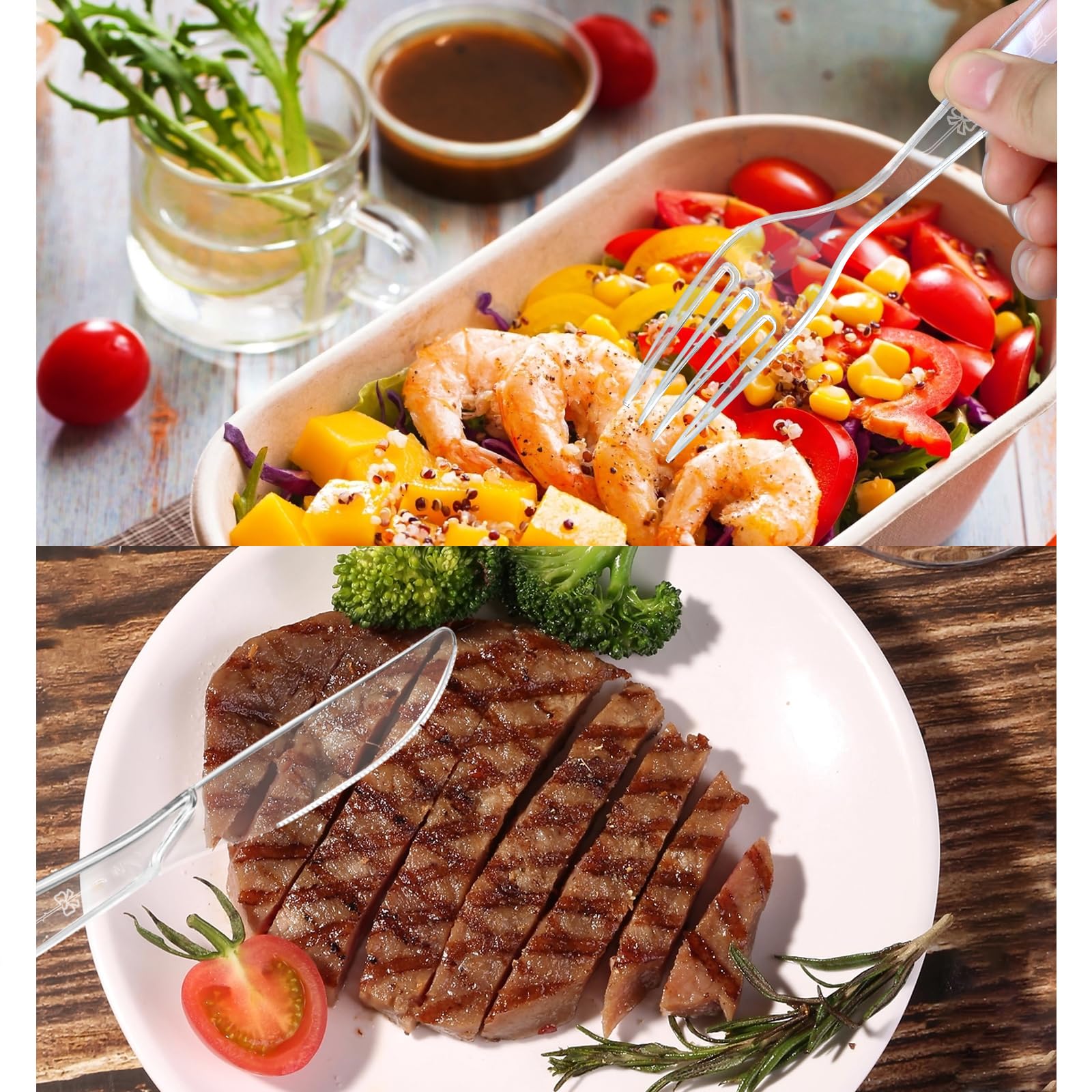 500 Count Heavy Duty Disposable Clear Plastic Forks, bulk Plastic Cutlery — Amazon image 8