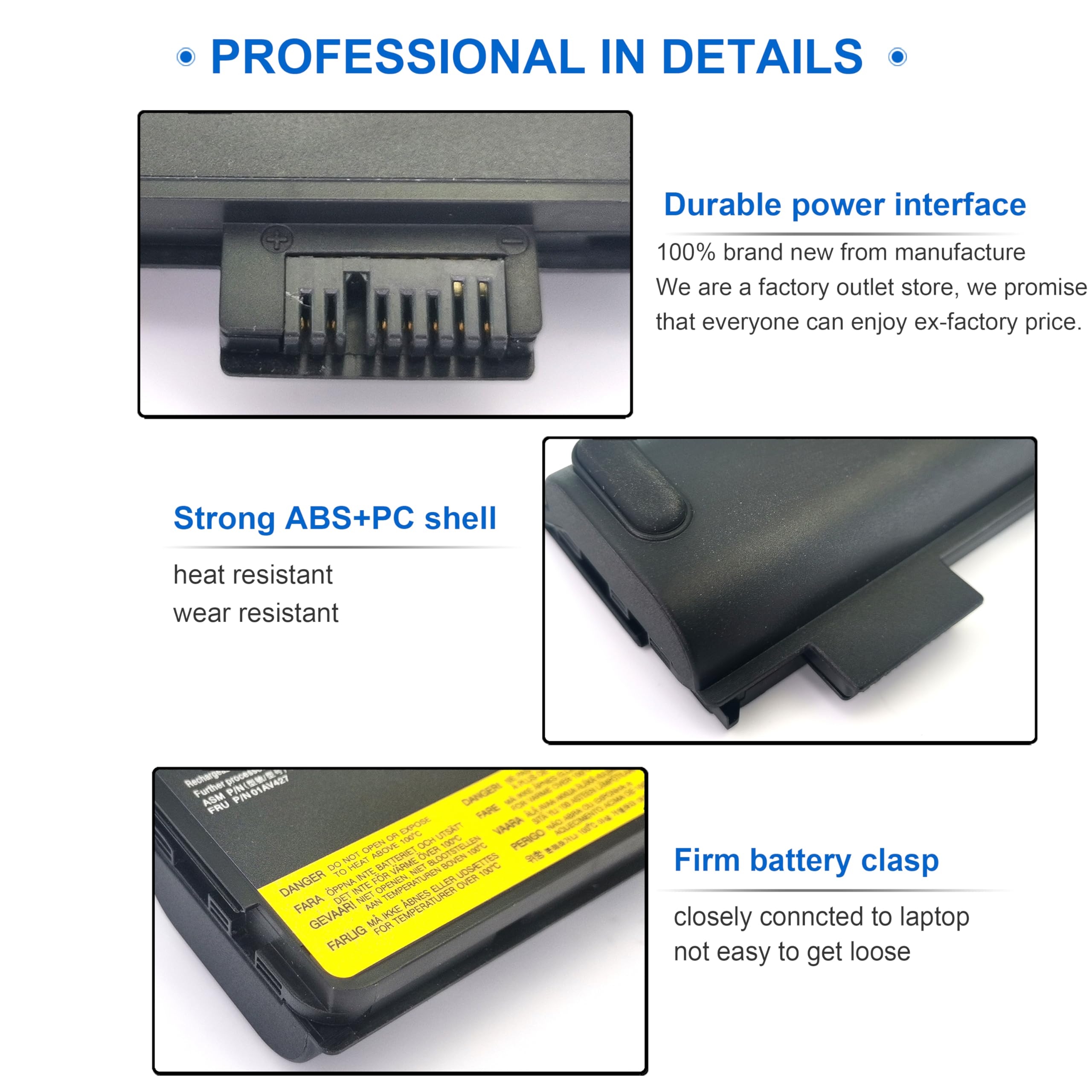 K KYUER 72Wh 61 Battery for Lenovo ThinkPad T470 T480 T570 T580