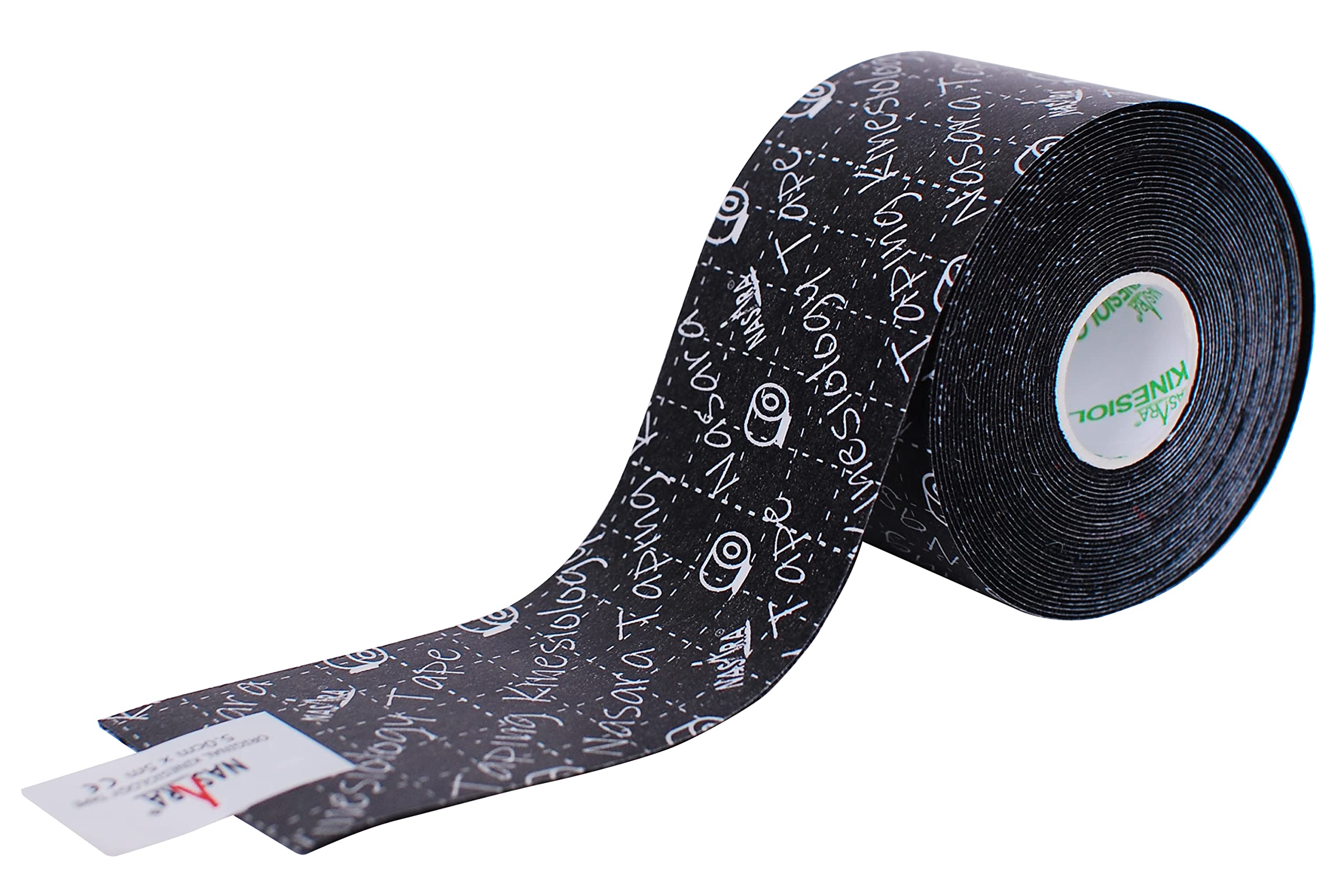 Nasara Original Kinesiology Tape, 6er Box, Schwarz | 6er Box mit 6 Tapes, Für Sport und Medizin, Gratis Videoanleitungen inklusive, Rollengröße 5cm x 5m