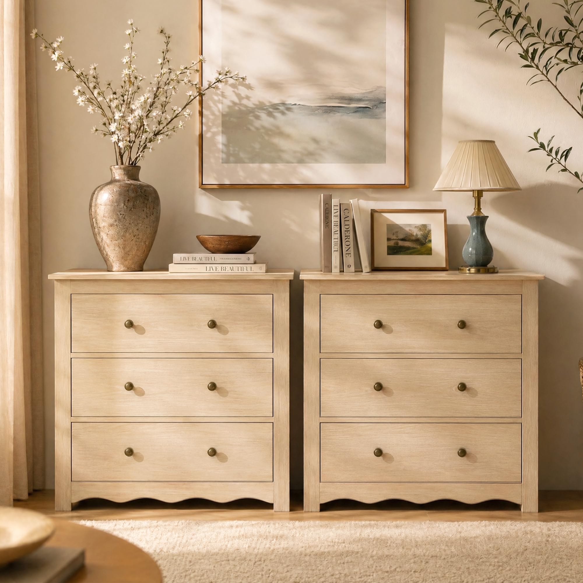 oversized dresser Marietta Wood Dresser: Rustic Farmhouse Bedroom Storage giving a long shelf life Mackenna White Oak Dresser