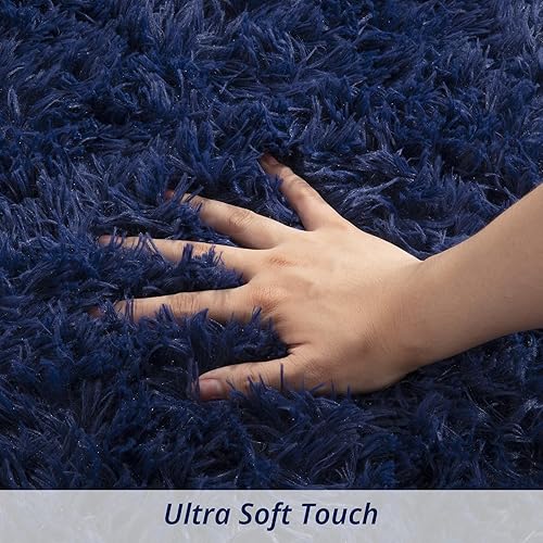 Miniatura 24 de HOMBYS Alfombra lanuda de 9 x 12 pies, alfombra de felpa ultra mullida de piel sintética grande para sala de estar, dormitorio, alfombra mullida