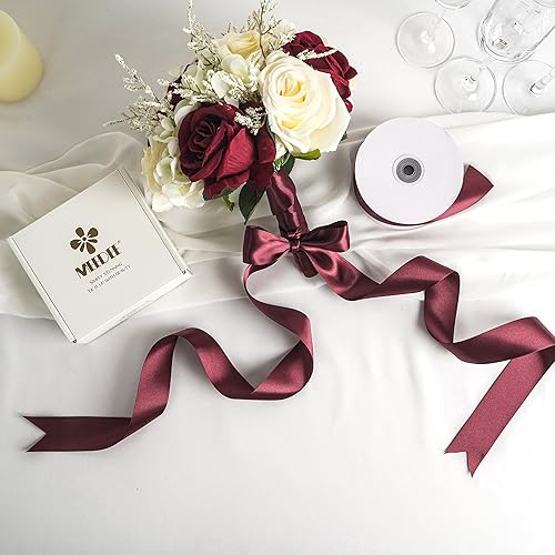 Vista 745 de MEEDEE Orange Satin Ribbon - 1.5 inch Double Faced Satin Ribbon, 50 Yards - Neon Tangerine - For Christmas, Thanksgiving, Halloween, Weddings