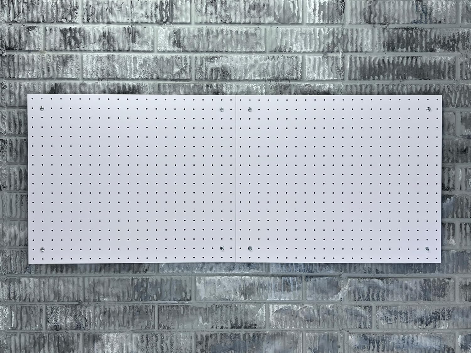 Triton Products Poly Pegboards - Set of 2 Wall Panels, Each 22" x 18" x 1/8" with 1/8” Holes, for Home, Office, Garage, Storage and Organization (White)