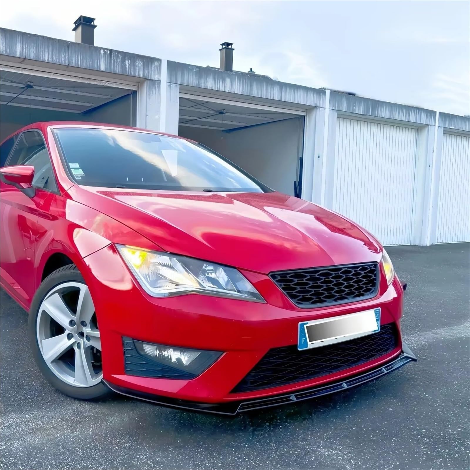 Parachoques Delantero Coche Spoiler Difusor Divisor Labios Parachoques Delantero Color Negro Brillante 3 Piezas para Seat para Leon 5F MK3 F-R 13-16 Pre-Facelift Kit lip(Gloss Black)
