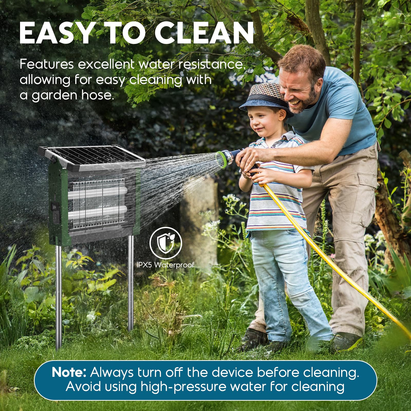 Solar Bug Zapper Outdoor Wasserdicht Moskito Zapper Outdoor Solarbetrieben 4500V Elektrischer Insektenvernichter Indoor w/Smart Lichtsensor Mückenfalle Fliegenvernichter für Terrasse Küche Garage Hof