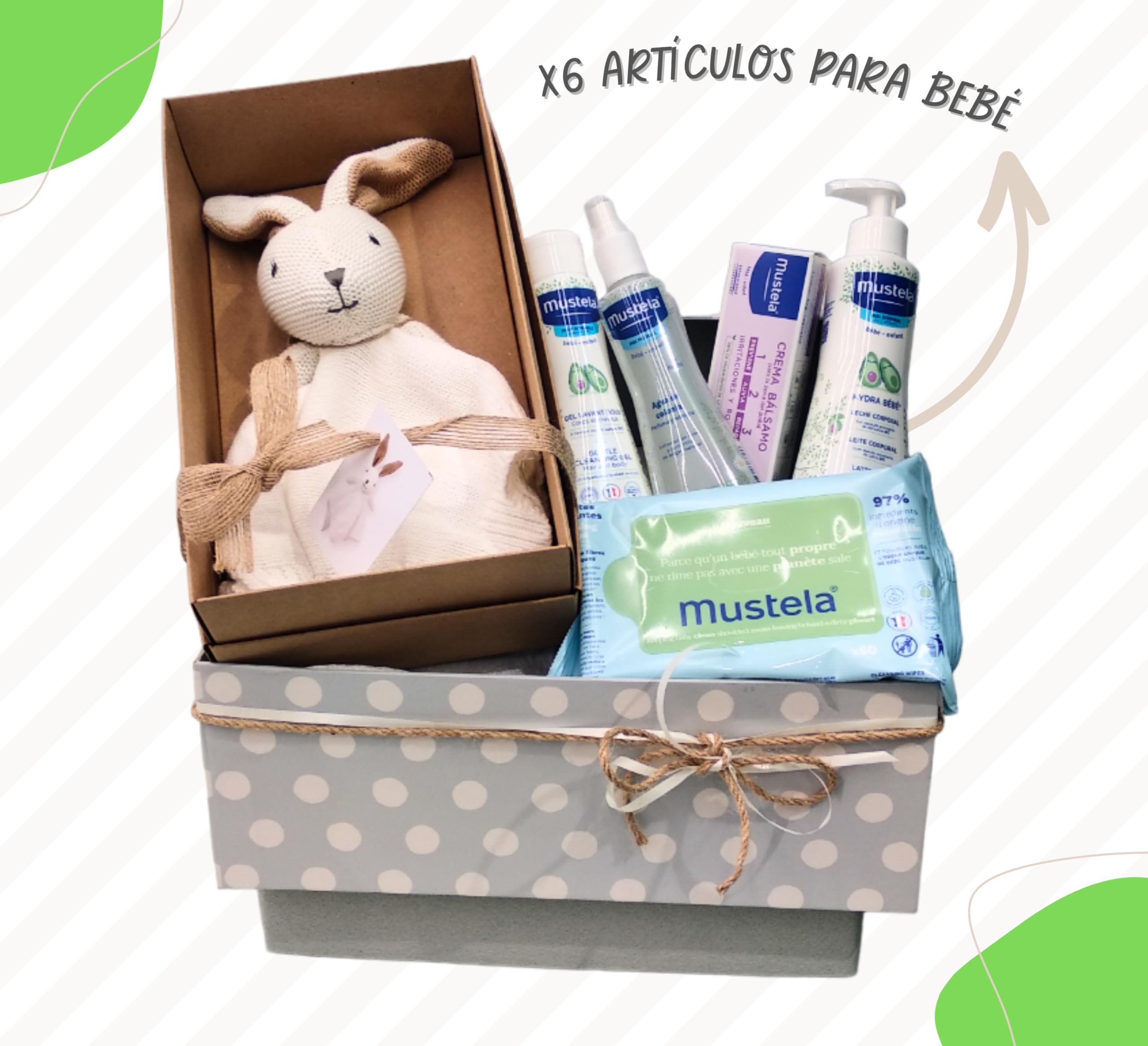 Cesta Regalo Bebe Higiene Recien Nacido con 6 Productos para Bebe Unisex, Canastilla de Cuidados para Bebe Primeros Meses, LA PARAFARMACIA OCIOPIA