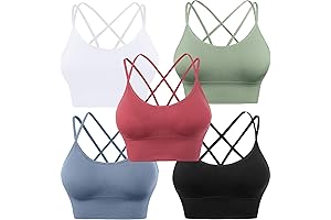 Criss Cross Strappy Sports Bra Pack for Yoga, Workout, and Fitness