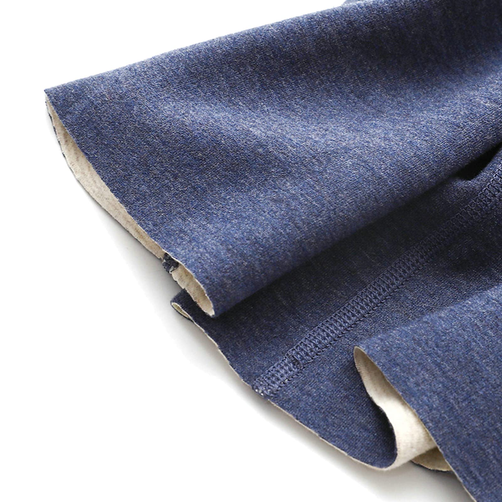 Aeici Ropa interior térmica Hombre Fibra Acrílico Cuello Redondo Top Manga Larga Hombre Azul Marino