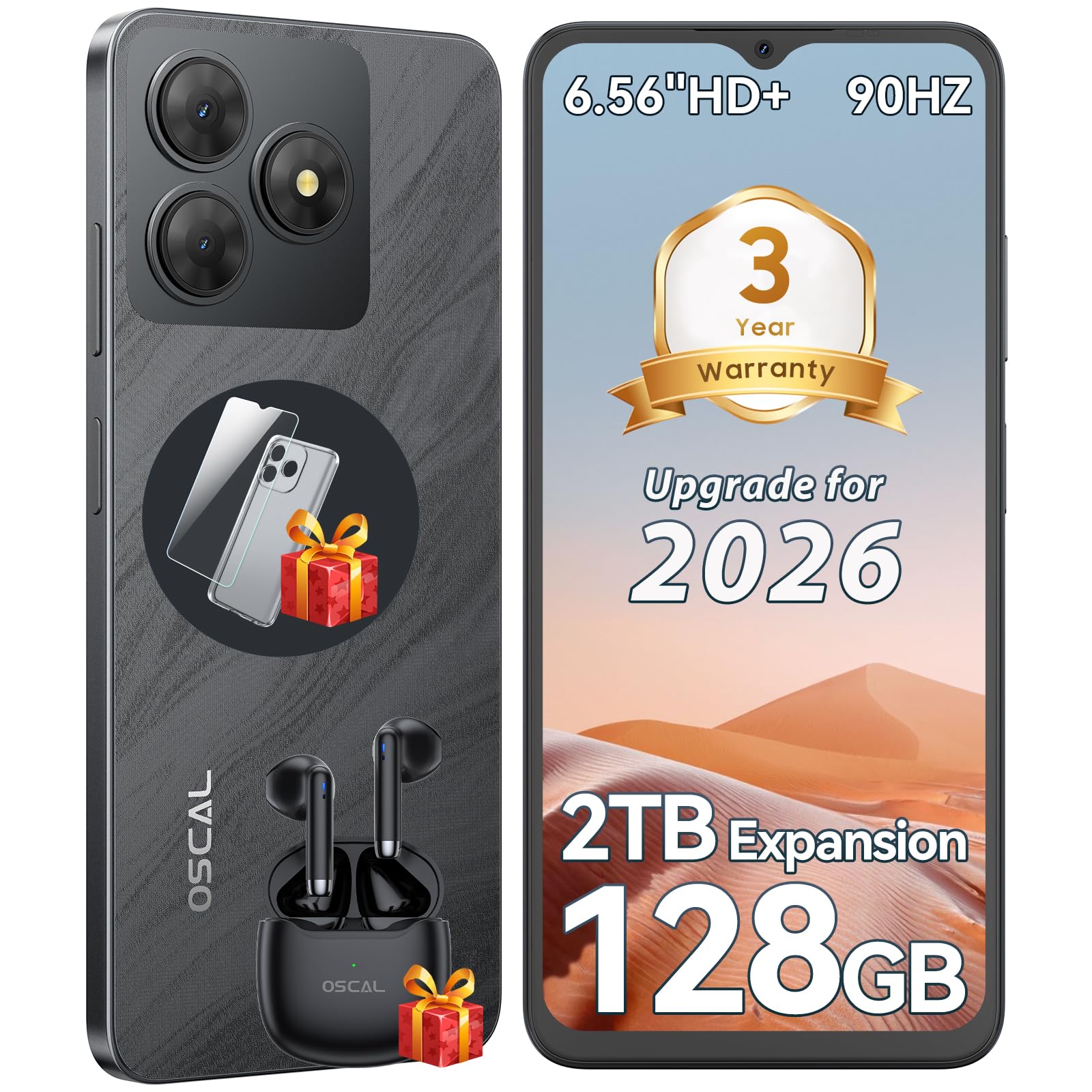 OSCAL FLAT 2 SIM-Free & Unlocked Mobile Phones 2026, Android 15