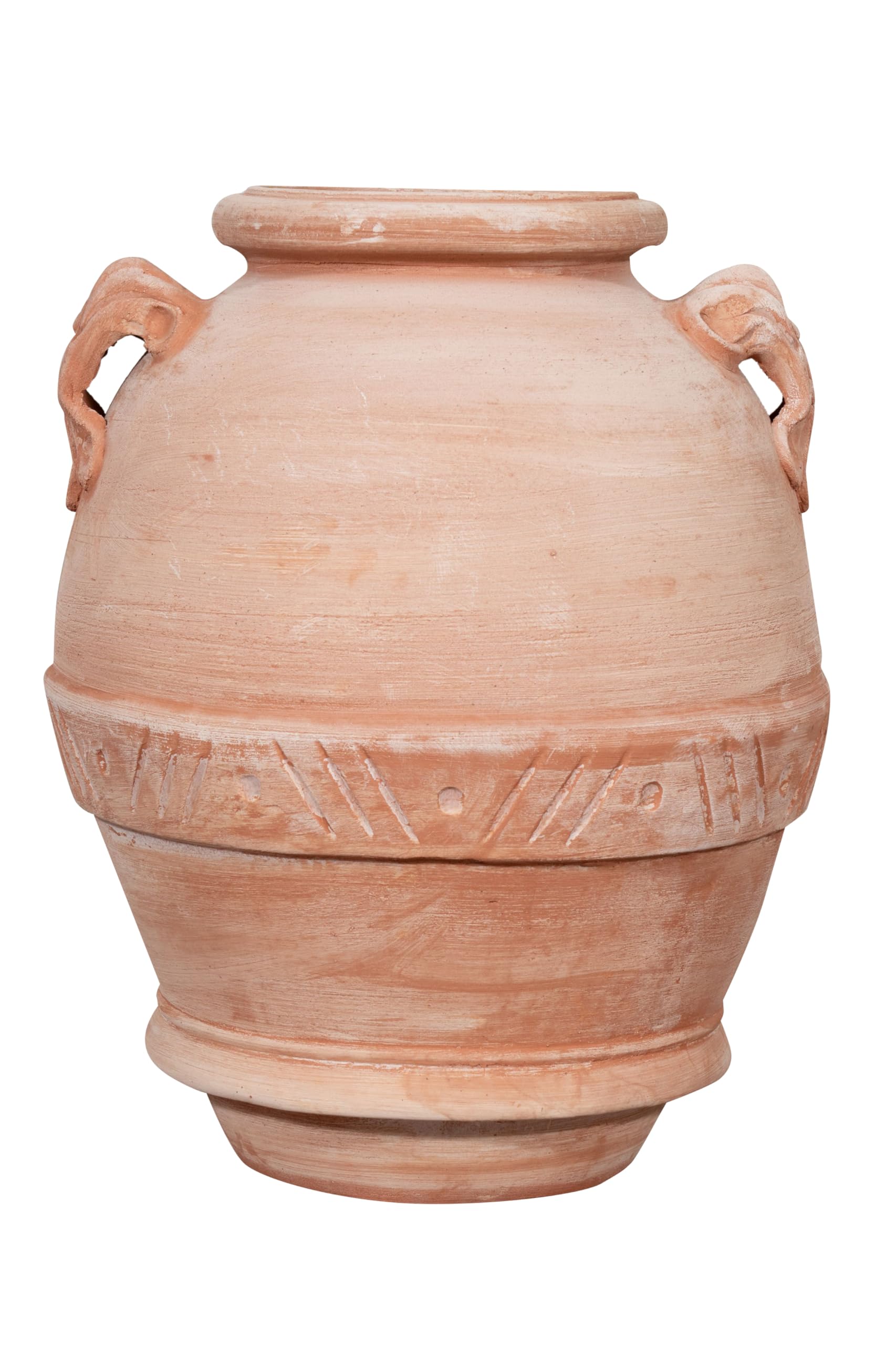 Biscottini Orcio in terracotta con manici 56x46x40 cm - Vasi per piante - Fioriera da esterno - Vaso in terracotta - Vaso alto da interno - Fioriere da esterno decorativa