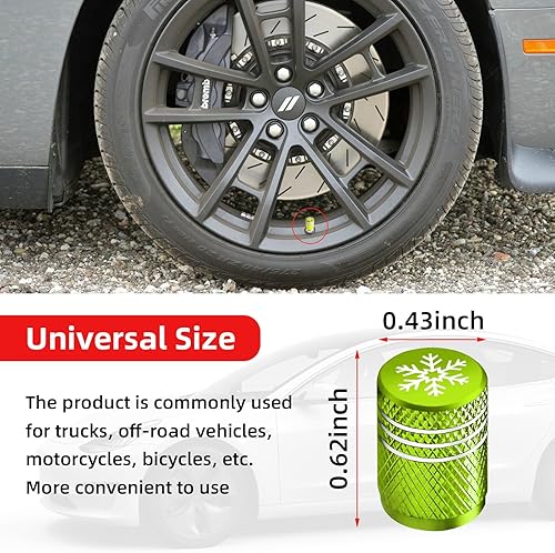 Miniatura 8 de Ziciner 8 tapas de válvula de neumático con bandera estadounidense, cubierta de válvula de revestimiento de plástico con anillo de goma de EE. UU.,