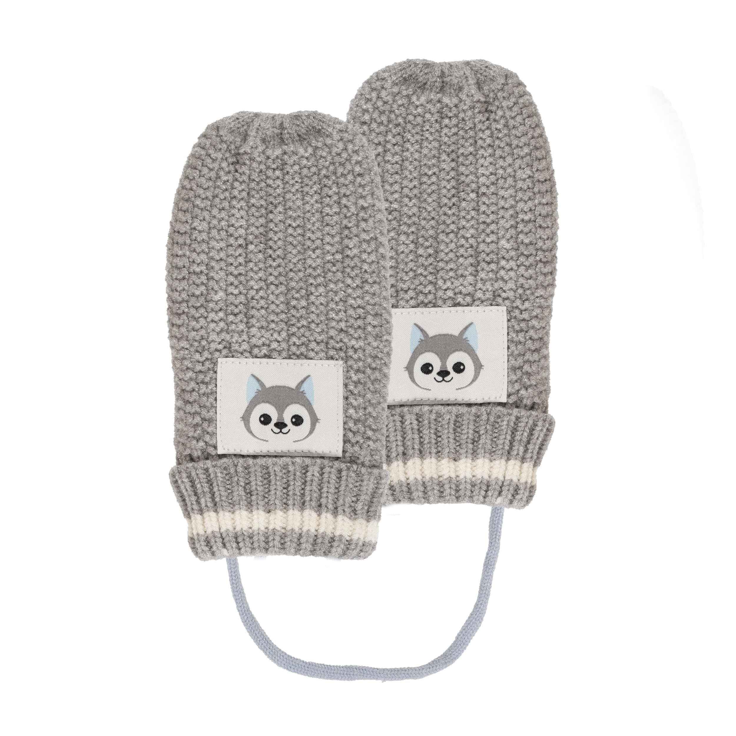 Isotoner Gants mixte bébé avec patch petit loup, 2/​4ans, gris