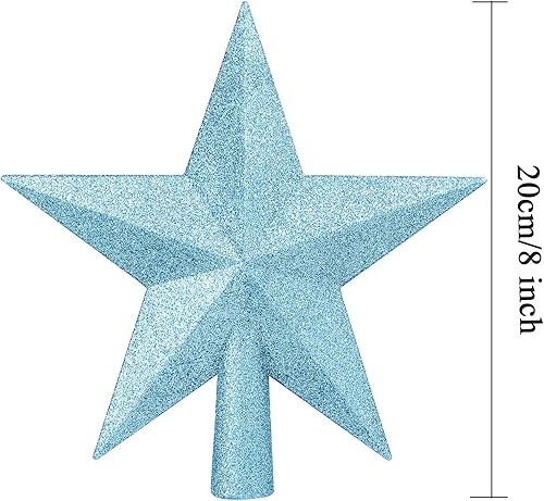 Vista 102 de Aneco - Estrella con brillantina para decorar el arbolito de navidad, decoración para la parte de arriba del arbolito Dorado