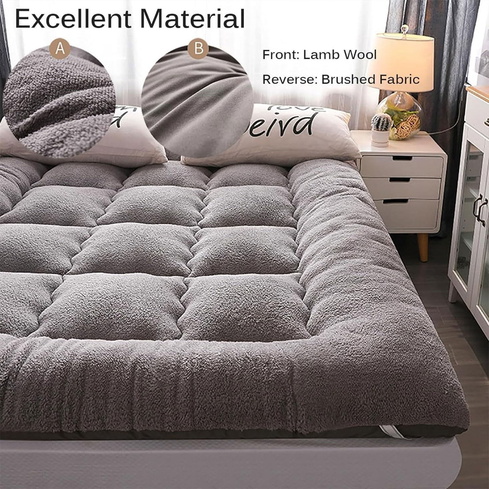 Colchón Todo Incluido Sábana Bajera Espesada Funda de Colchón 100% Algodón Soja Antideslizante Acolchado Colcha para Apartamento Dormitorio (Color : Marrón Tamaño: 200 x 220 cm)