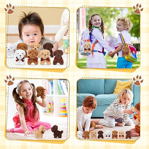 Miniatura 10 de Liliful 50 piezas de animales de peluche de Navidad a granel, varios cachorros, mini muñeca suave y esponjosa para niños, bebés, niñas, niños,