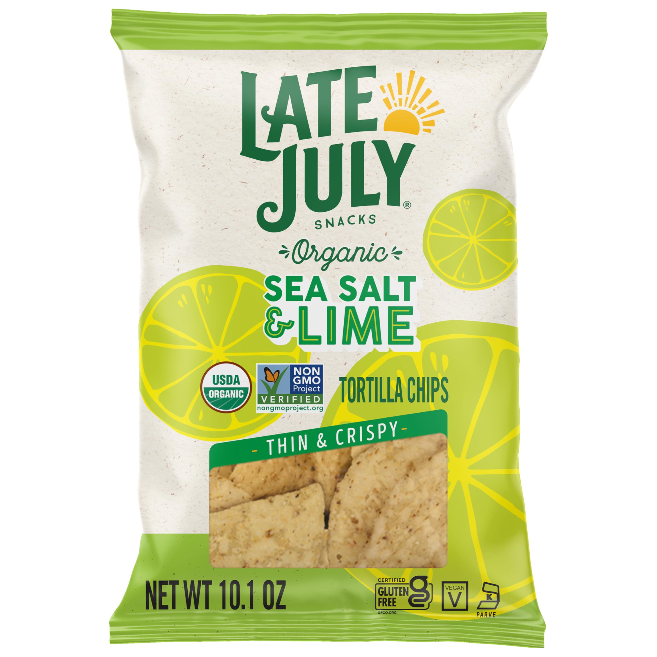 Late July Sea Salt & Lime Organic Tortilla Chips, 10.1 Oz Bag