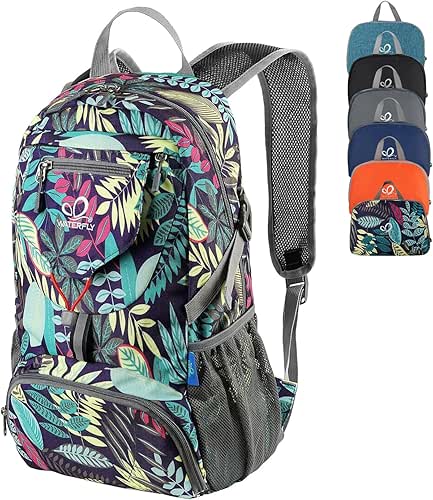 WATERFLY Small Lightweight Packable Backpack: 20l Ultra Light Foldable Travel