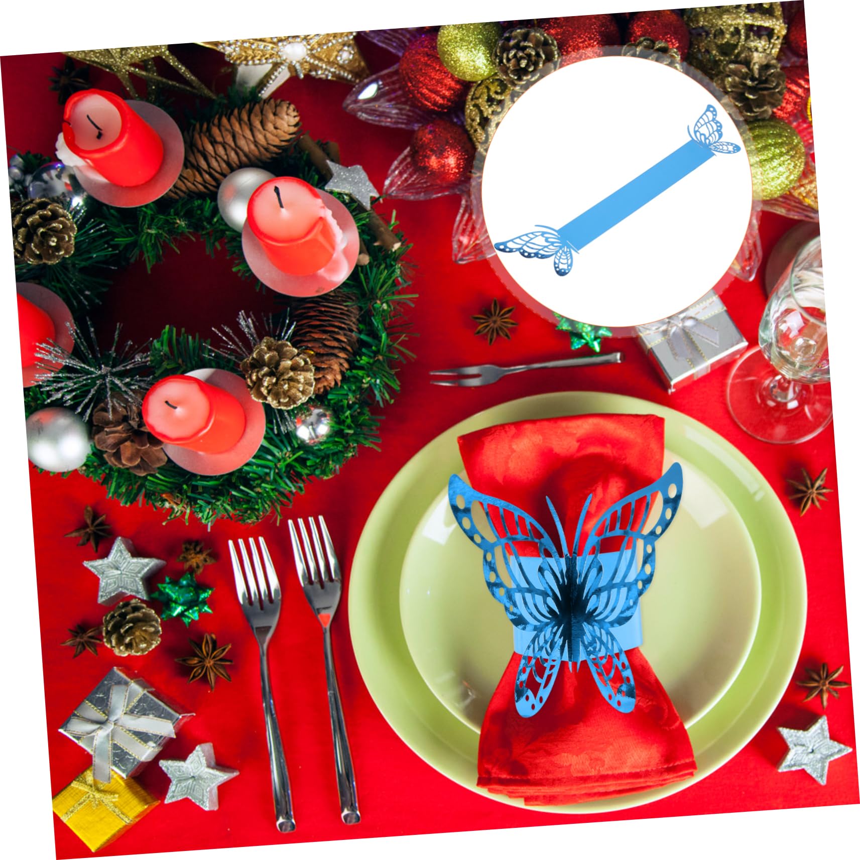 Zerodeko 150pezzi Pz Portatovaglioli Carta Forma Di Farfalla Per Matrimonio Compleanno e Feste Decorazione Elegante Per Tavola Di Accessori Festivi Perlato