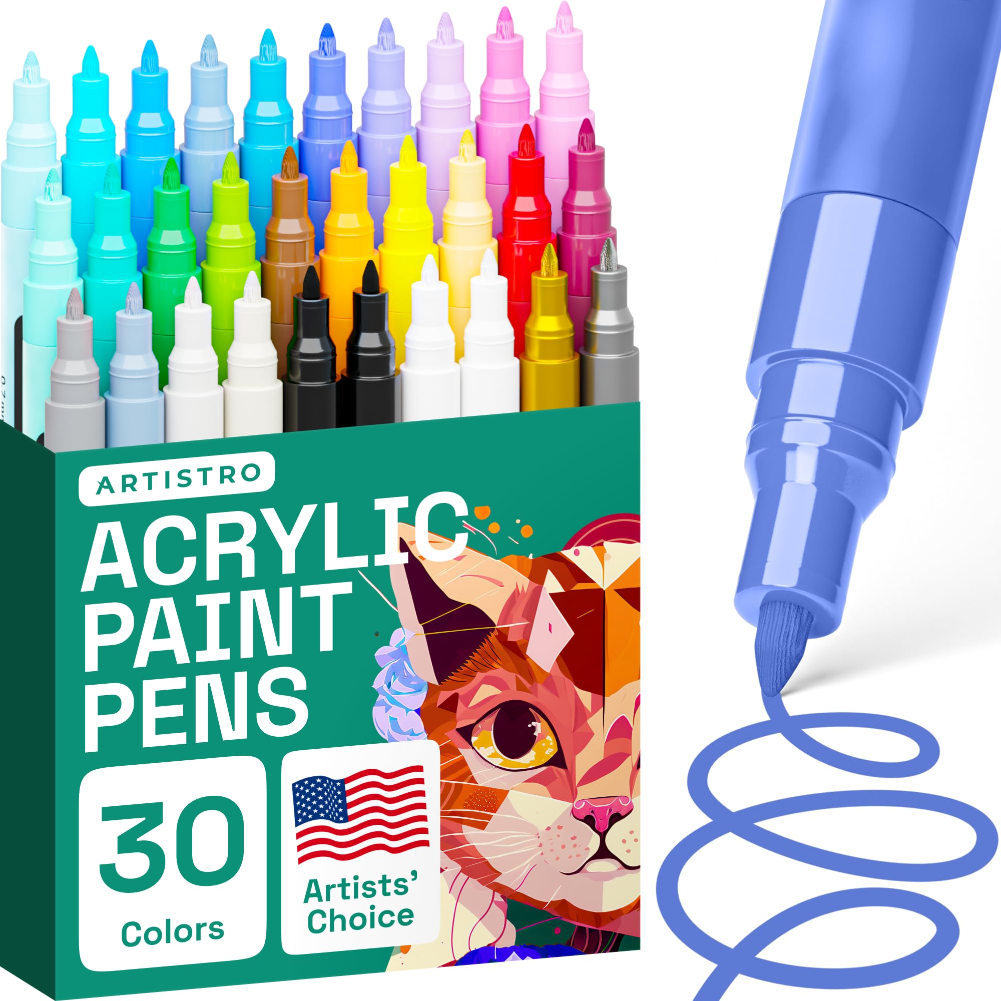 Verfstiften voor rotsschilderijen, steen, keramiek, glas, hout. Acryl Paint Markers Extra-fijne punt 0,7mm