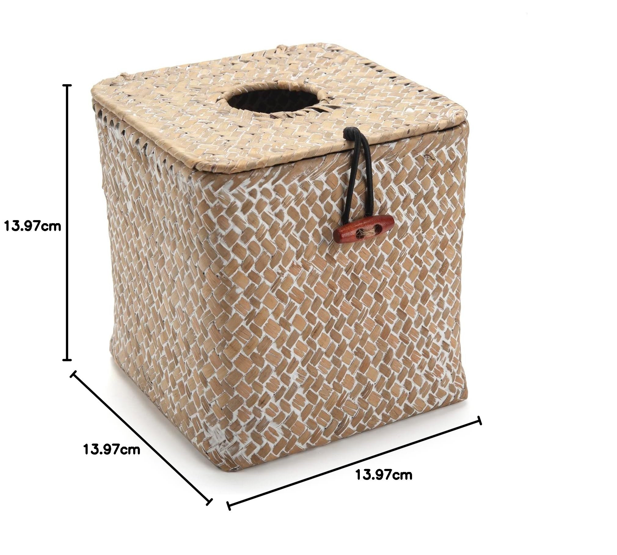 Scatola per fazzoletti in Vimini Quadrato, Scatola per Salviette in Seagrass, Scatola da Fazzoletti Intrecciato Decorativa per Bagno, Soggiorno, Cucina, Camera da Letto (Bianco)