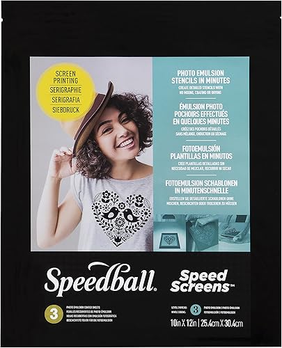 Miniatura 1 de Speedball Pantallas de velocidad, 10 x 12 pulgadas (paquete de 3), plantillas de emulsión fotográfica para camisetas y manualidades de serigrafía