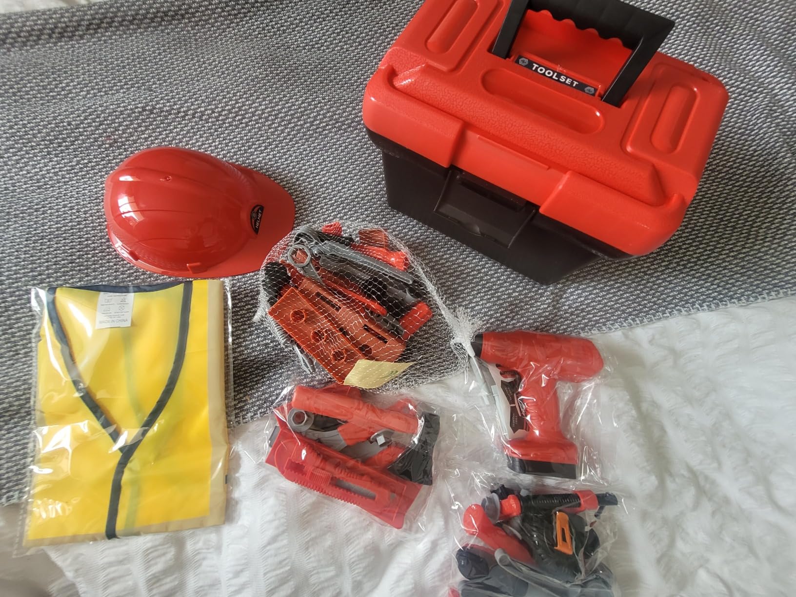 Tool Set with Tool Box & Electronic Toy Drill, Pretend Play Kids ...