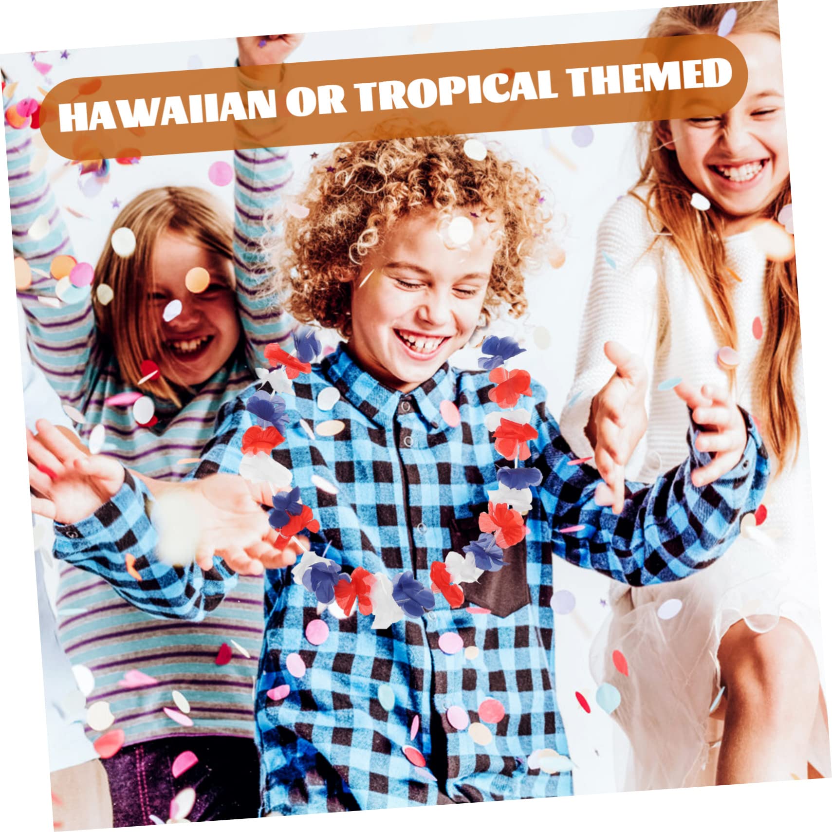 Cabilock 72 Pezzi Lei Hawaiana Hawaii Leis Collana di Fiori Tropicali Decorazioni Floreali Hawaii Collane per Feste Hawaiane Trucco Stoffa Località Balneare Fiore Artificiale