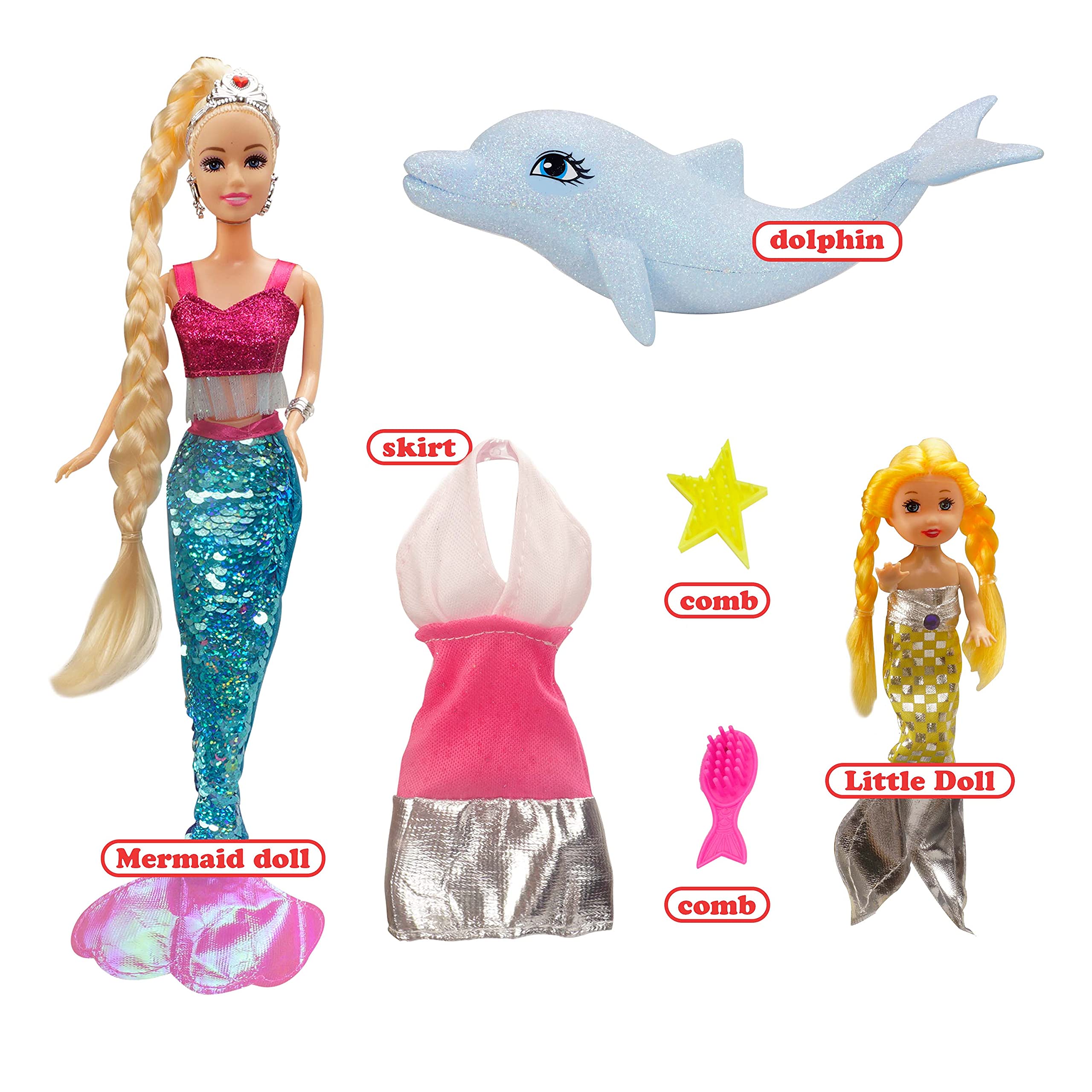 fitted lace wedding dress Amazon.com: Reversing the Sequins Mermaid Princess Doll Playset