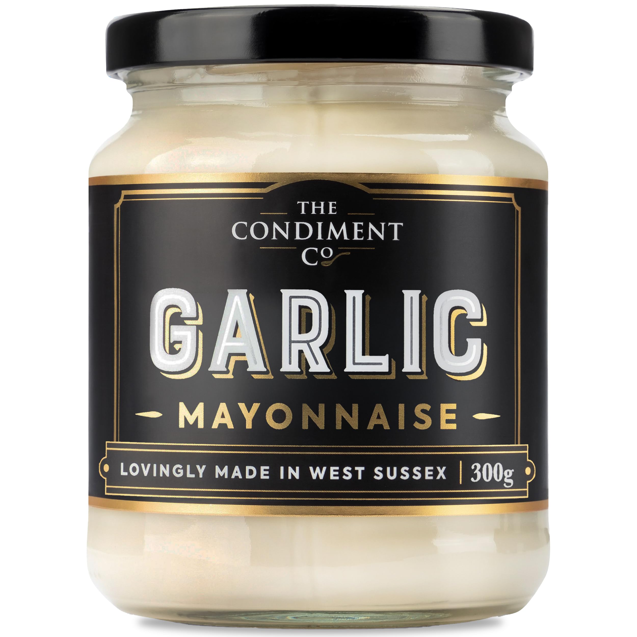 The Condiment Company Garlic Mayonnaise (300g Jar), Rich & Creamy Garlic Mayo Aioli, Perfect for Dips, Spread for Sandwiches, Burger Sauce or a Salad Dressing