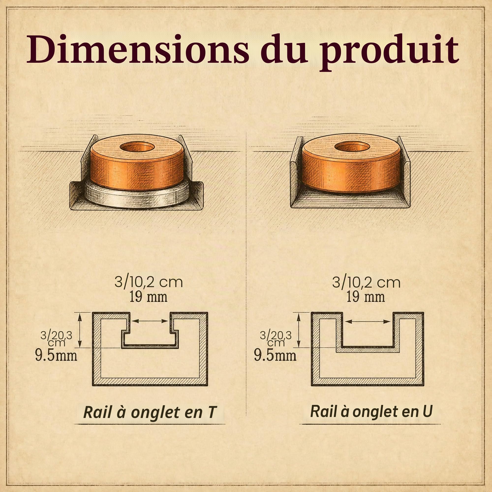 O'SKOOL Lot de 2 barres coulissantes pour scie de table, barre à onglet, traîneau transversal, 430 mm