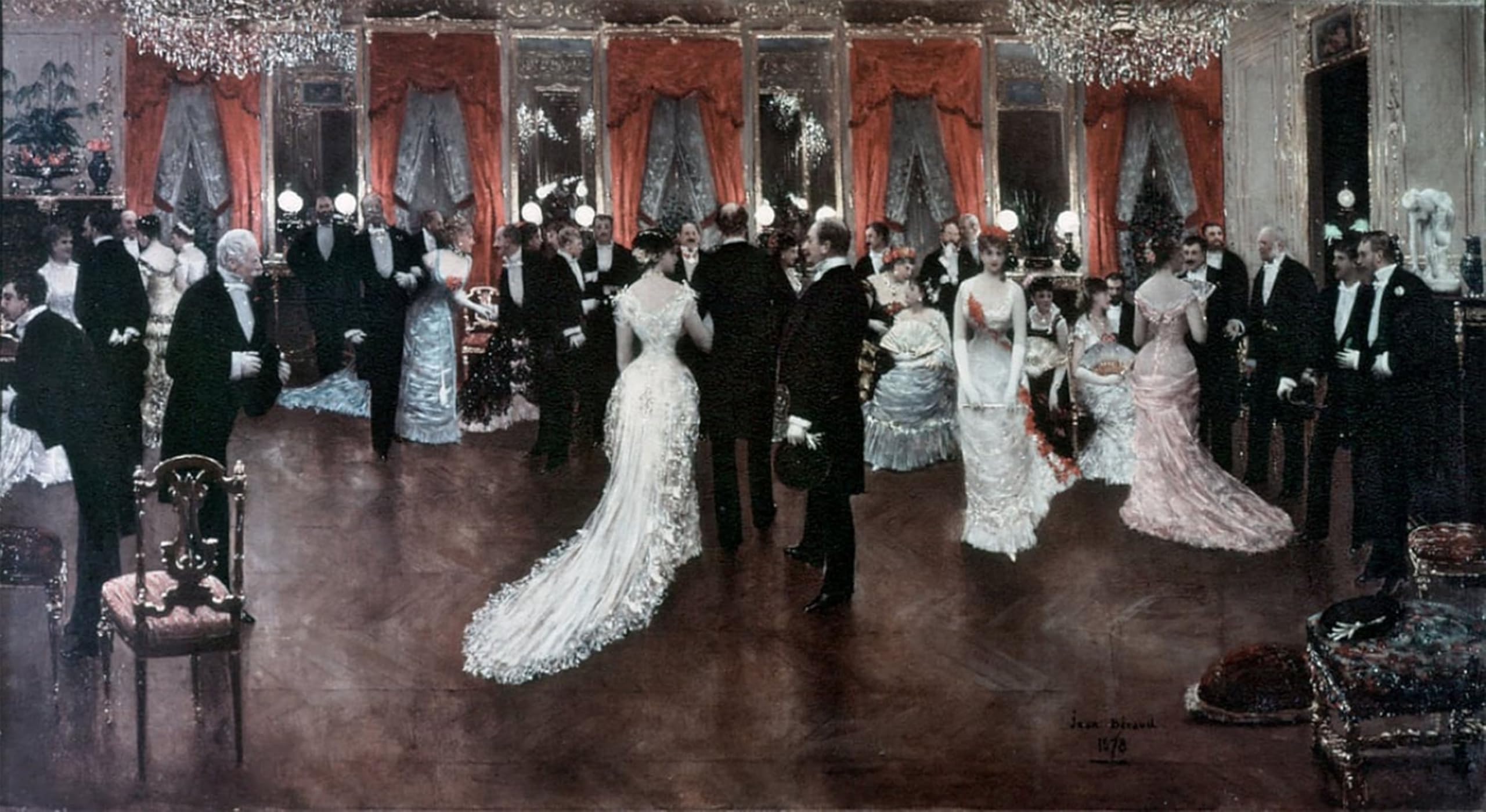 POSTERIIk Famous Modern Artwork Art Mural Soiree At the Hotel Caillebotte on Rue Monceau in by Jean Beraud Oil Paintings Pictures for Home Decor 60x90cm