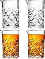 DJZZ 4-Pack 24 oz Crystal Mixing Glasses - Premium Cocktail Stirring Pitchers for Bartenders, Whiskey, Martini & Bar Use