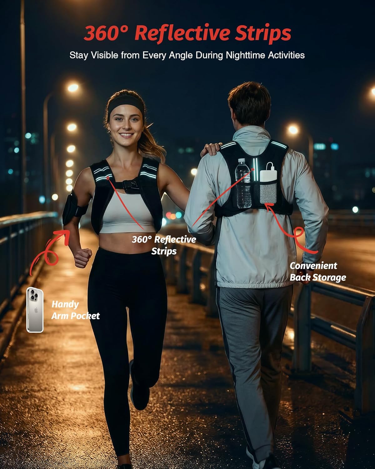 ZELUS Weighted Vest, 6lb/8lb/12lb/16lb/20lb/25lb/30lb Weight Vest with Reflective Stripe for Workout, Strength Training, Running, Fitness, Muscle Building, Weight Loss, Weightlifting - imagen 3