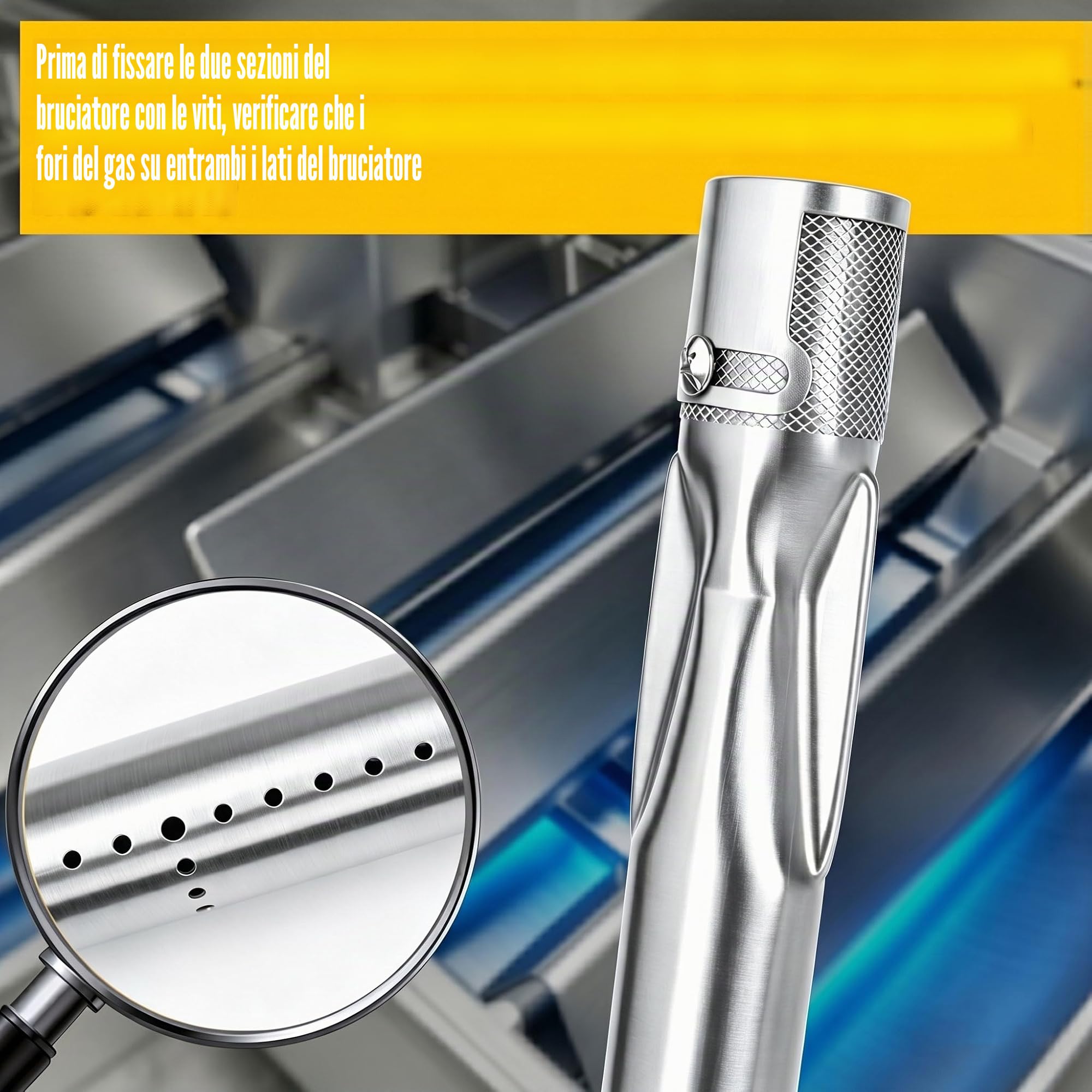 GFTIME Bruciatore universale per barbecue a gas Charbroil, Napoleon, Landmann, Enders, Barbecook, Tepro, Taino, Proficook, regolabile, in acciaio inox, 4 pezzi