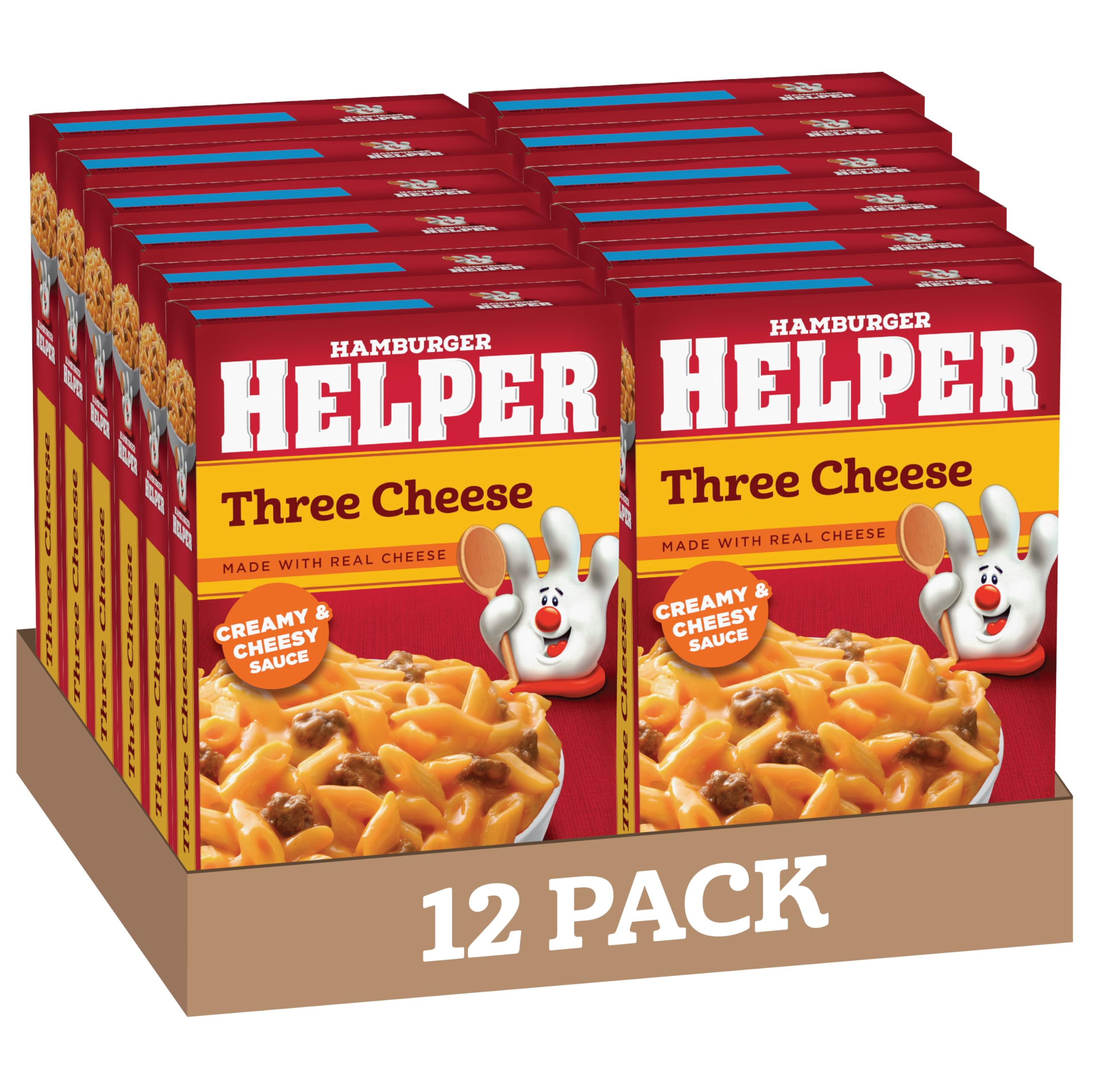 Hamburger Helper Pasta Three Cheese, 6 Ounces, 12 per Case.