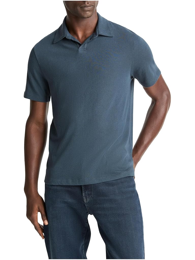 Blue Vince Loose Knit Short Sleeve Johnny Polo