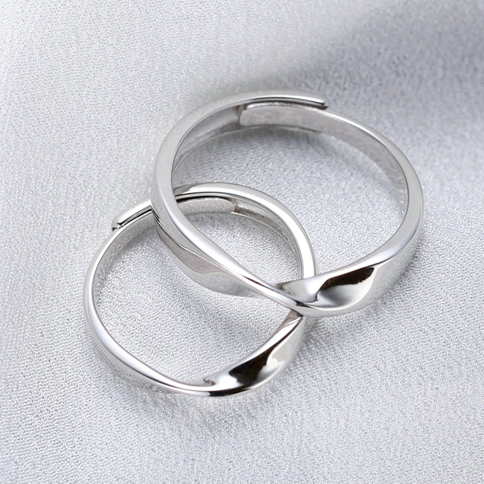 WXKAGF Eheringe, süße Freundschaftsringe, verflochtene Liebe, Silber, Sterlingsilber, Verlobungsgeschenke für Frauen
