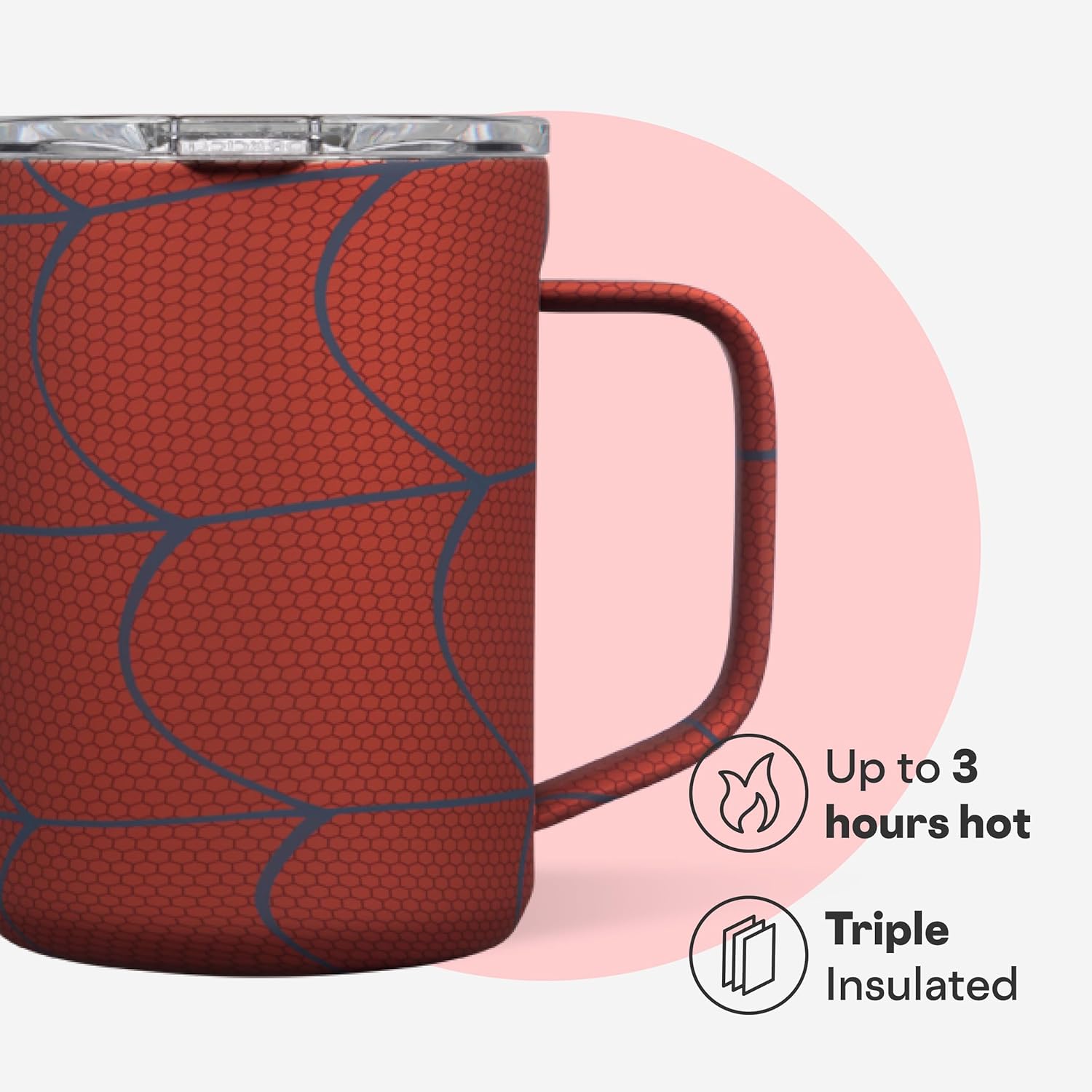 Corkcicle Classic Coffee Mug - Triple Insulated Stainless Steel for Travel - Shatter-Proof Lid - Keeps Drink Hot Over 3 Hours - Holiday Mug Gift - Great for Gifting Warmth - 16 oz - Spider-Man - Image 3