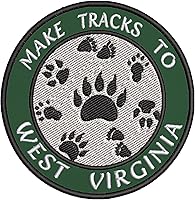 Vista 3 de Haz pistas a Virginia Occidental de 3.5 pulgadas, bordado de bricolaje, parches decorativos para planchar o coser, recuerdos de vacaciones, viajes
